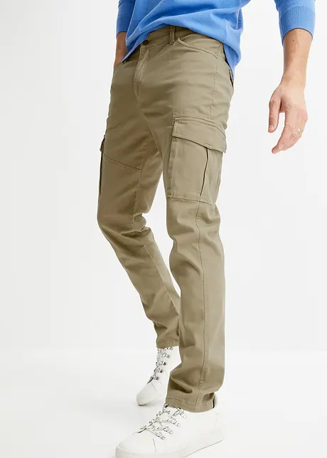 Slim fit stretch cargo broek, straight, bonprix