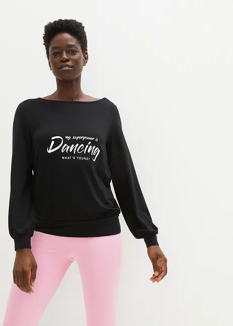 Sportshirt met TENCEL™ lyocell en brede boord, loose fit, bonprix