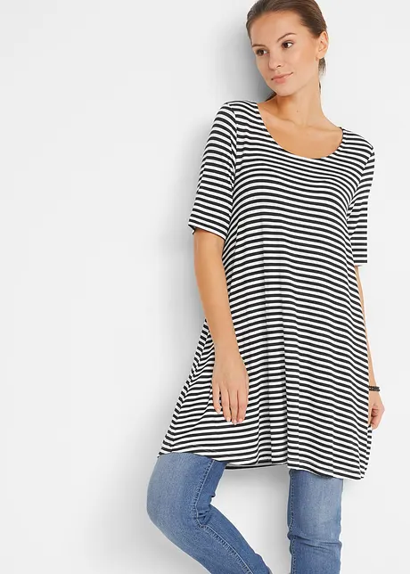 Lange shirt tuniek, korte mouw, bonprix