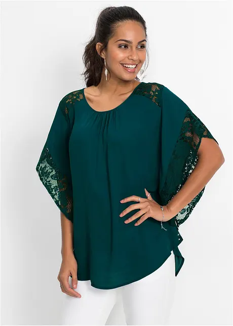 Blouse met kanten details, bonprix