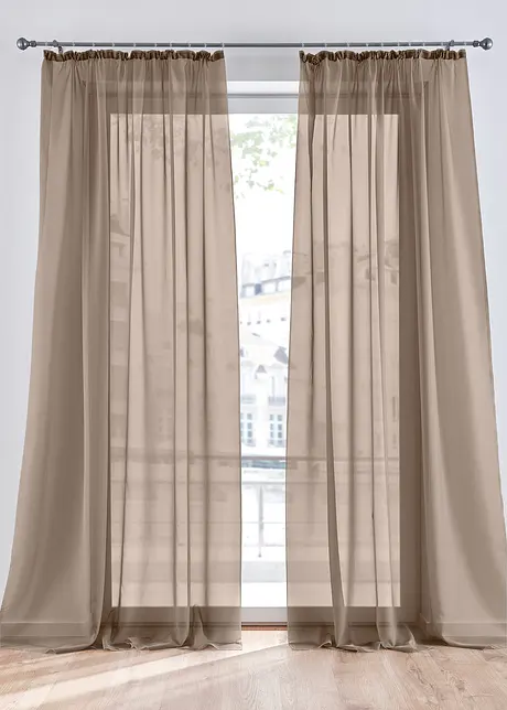 Transparante gordijnen (2 stuks) effen, bonprix