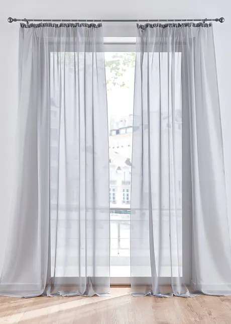 Transparante gordijnen (2 stuks) effen, bonprix