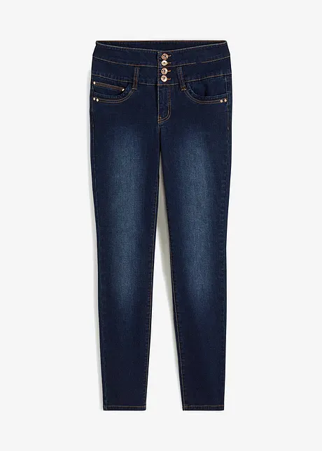 High waist skinny jeans met lange knoopsluiting, bonprix