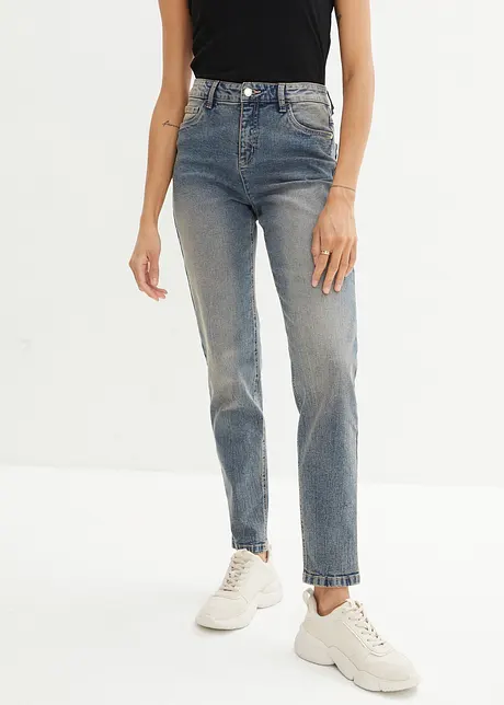 Mid waist mom jeans, stretch, bonprix