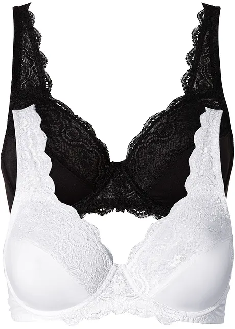 Beugel bh met sierlijk kant (set van 2), bonprix