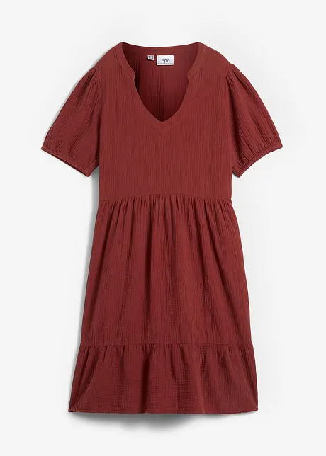 Oversized katoenen jurk van mousseline, bonprix