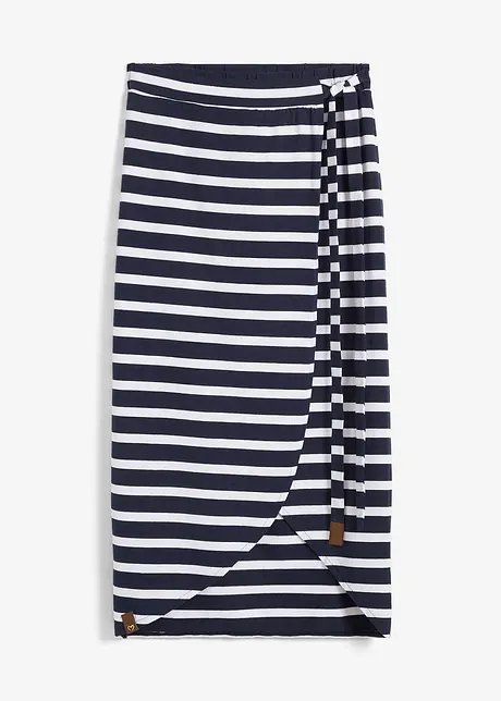 Jersey rok in midilengte, gestreept, bonprix