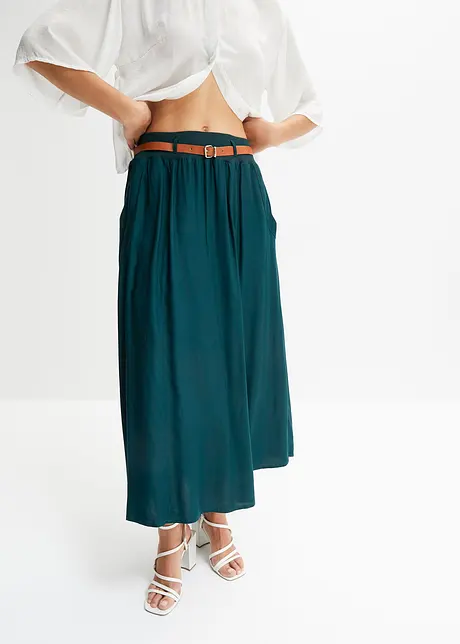 Maxi rok met riem (2-dlg. set), bonprix