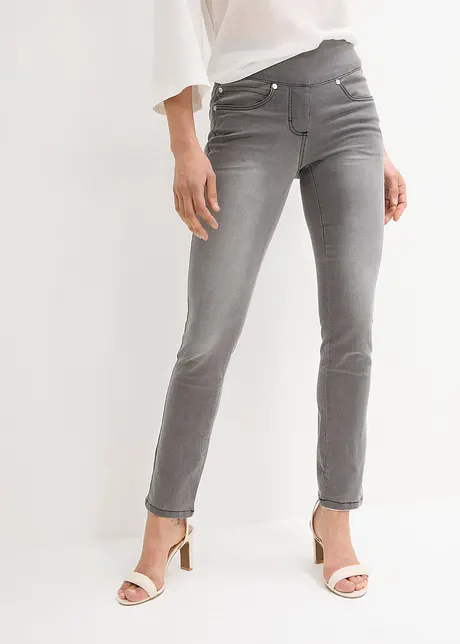 Slim jeans met mid waist, cropped, bonprix