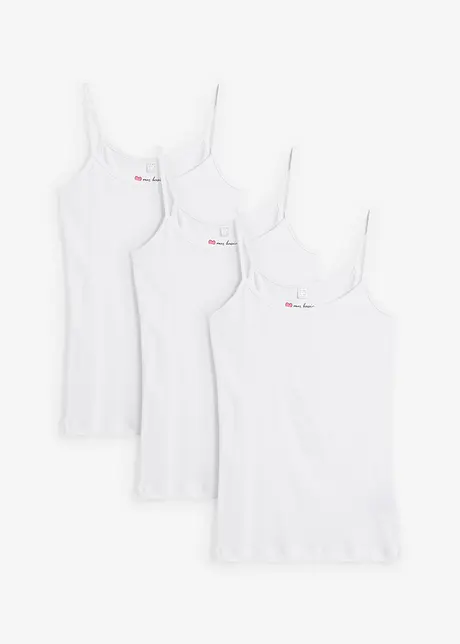 Spaghetti top van katoen (set van 3), bonprix