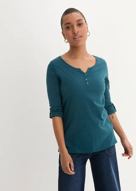 Lichte longsleeve met knoopsluiting, bonprix