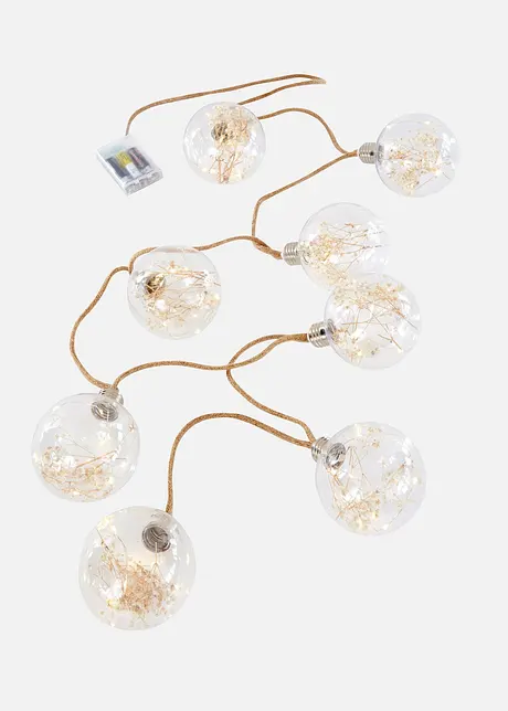 LED lichtslinger met 8 bollen met gedroogde bloemen, bonprix