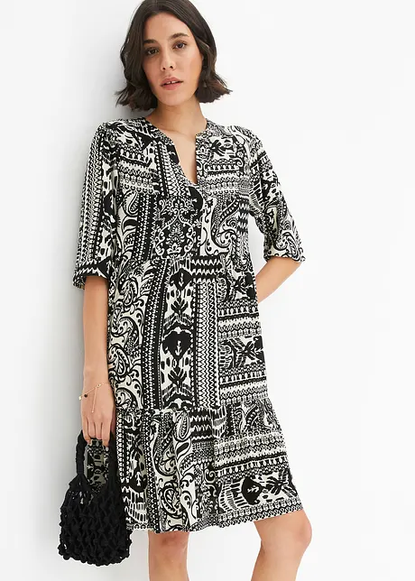 Gedessineerde tuniekjurk van viscose, bonprix