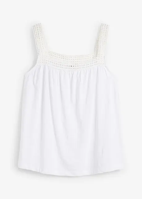 Top met kanten schouderbandjes, bonprix