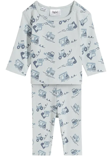 Baby geribde outfit met biologisch katoen (2-dlg. set), bpc bonprix collection