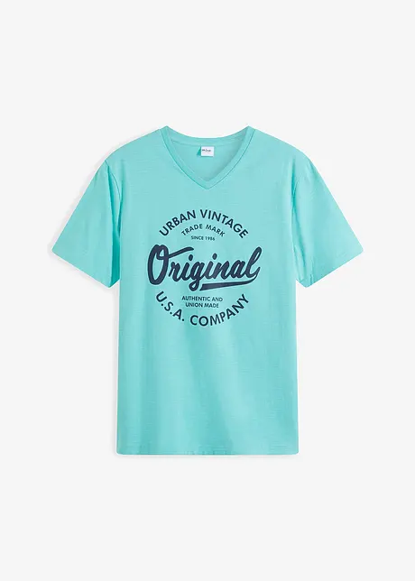T-shirt met V-hals van biologisch katoen, bonprix