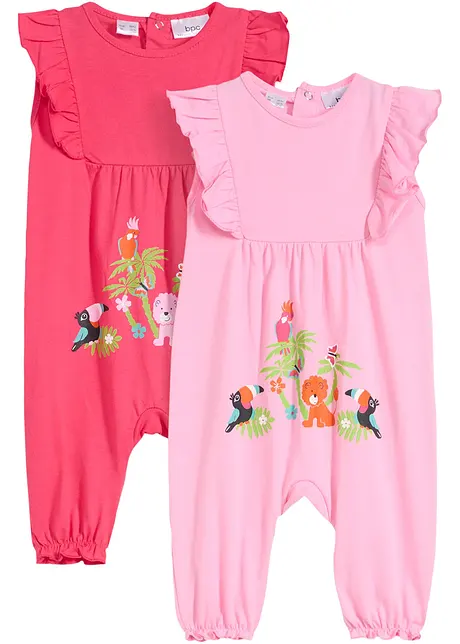 Baby playsuit van biologisch katoen (set van 2), bpc bonprix collection