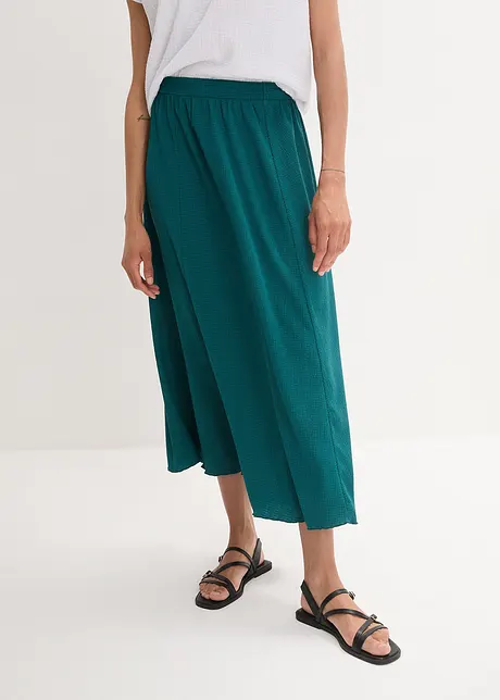 Crinkle maxi rok met brede, gesmokte band, bpc bonprix collection