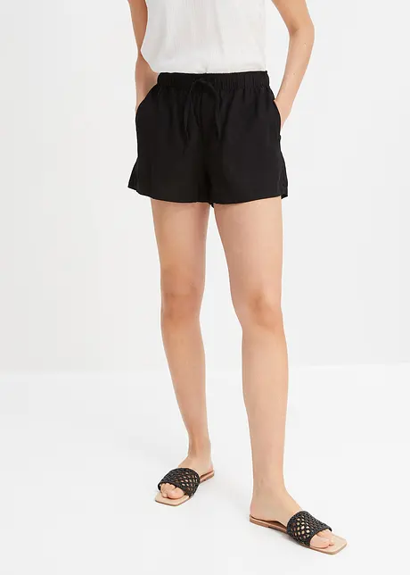 Linnen short met zijsplitten, BODYFLIRT