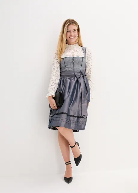 Dirndl met jacquard en schort (2-dlg. set), bonprix