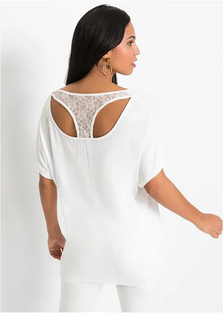 Vleermuisshirt met kant, bonprix