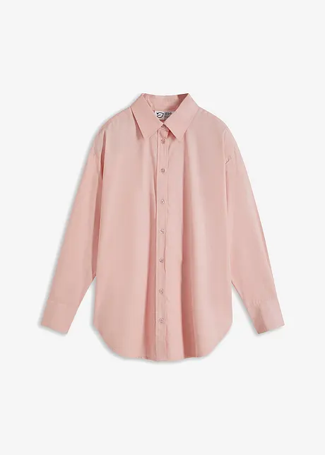 Oversized overhemdblouse met knoopsluiting van katoen, bonprix