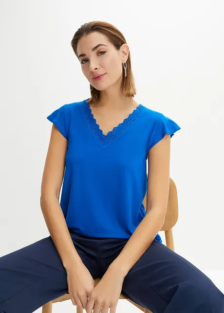 Shirt met kant van een viscose-mix, bonprix