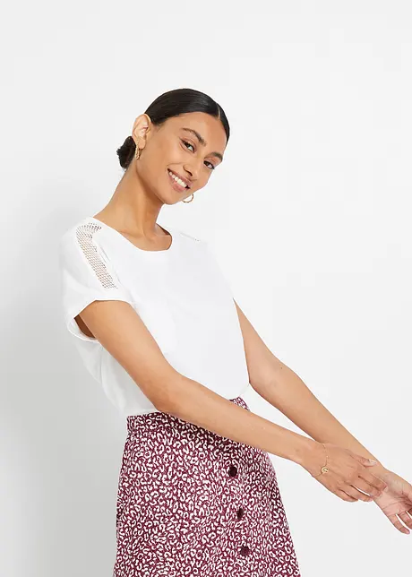 Luchtig shirt met kant, bonprix