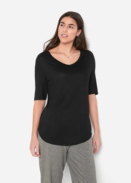 Longshirt van zachte viscose (set van 2), bonprix