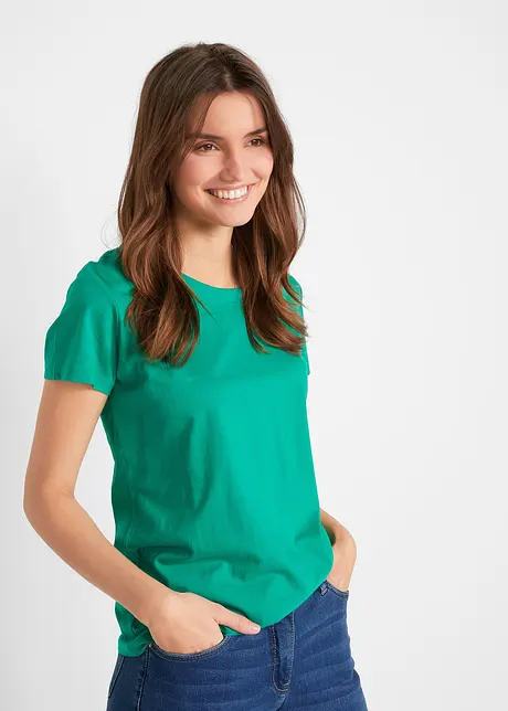 Shirt met ronde hals (set van 5), korte mouw, bonprix