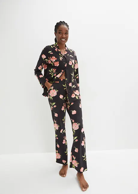 Pyjama met knoopsluiting en steekzakken (2-dlg. set), bonprix
