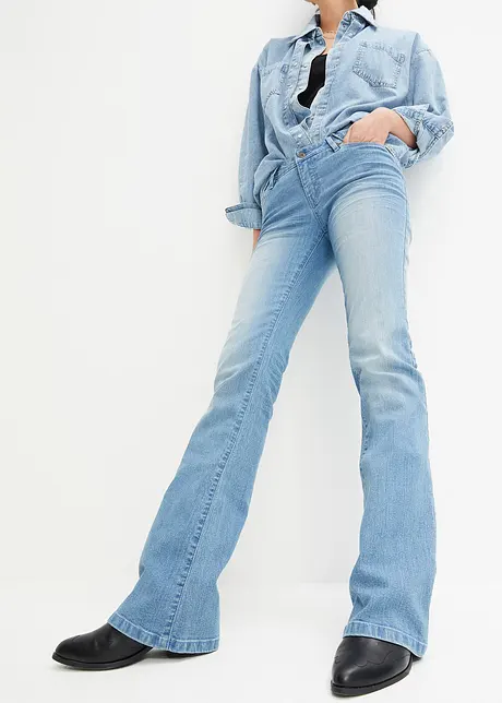 Bootcut jeans mid waist, stretch, bonprix