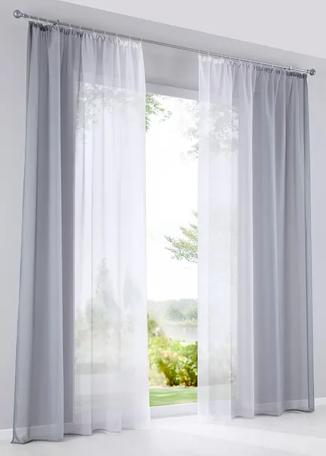 Gordijnen met gerecycled polyester en kleurverloop (set van 2), bonprix