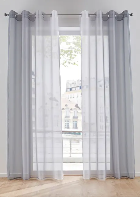 Gordijnen met gerecycled polyester en kleurverloop (set van 2), bonprix