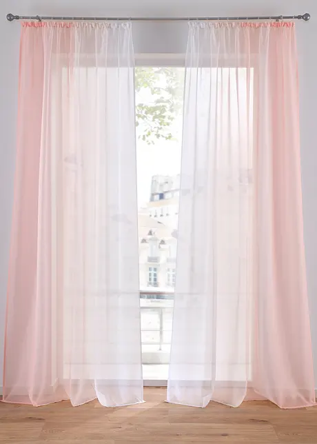 Gordijnen met gerecycled polyester en kleurverloop (set van 2), bonprix