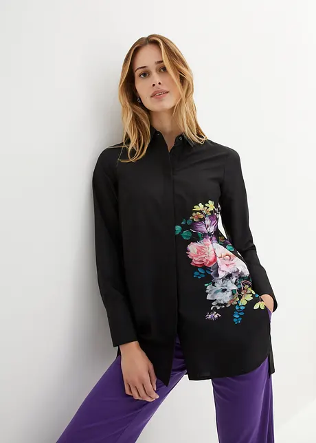 Overhemdblouse met bloemenprint, bonprix