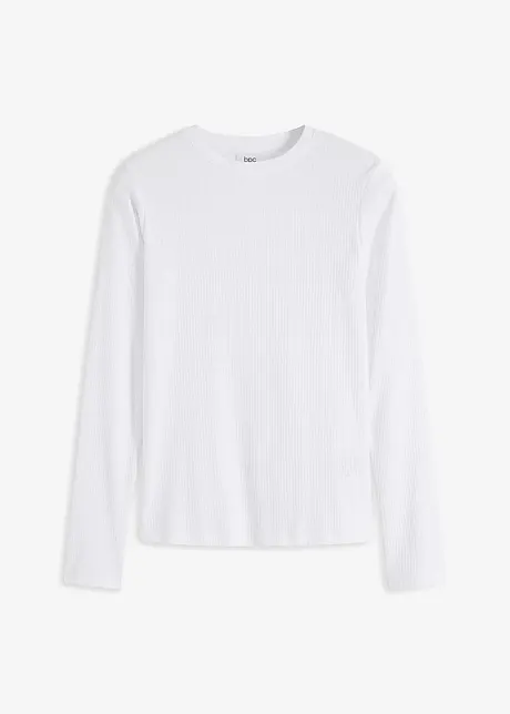 Geribde longsleeve van puur katoen, bonprix