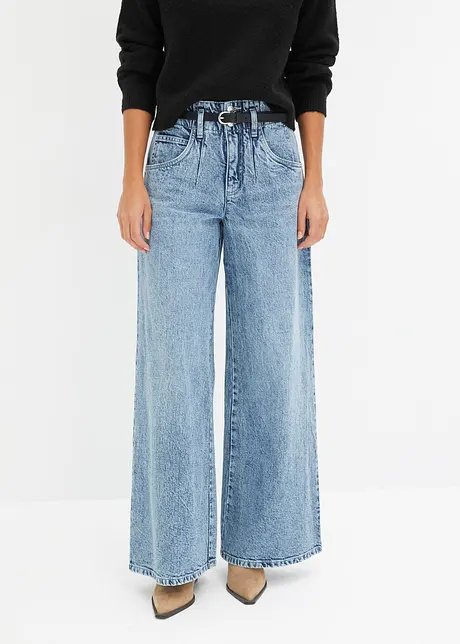 Wide leg jeans met high waist, bonprix