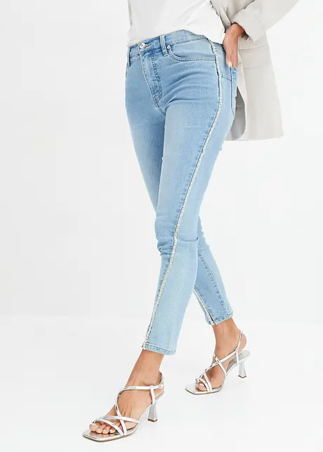 Skinny jeans met stras, bonprix