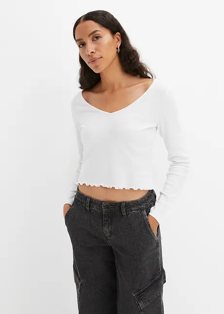 Geribd shirt, cropped, bonprix