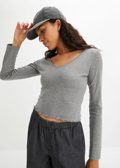 Geribd shirt, cropped, bonprix