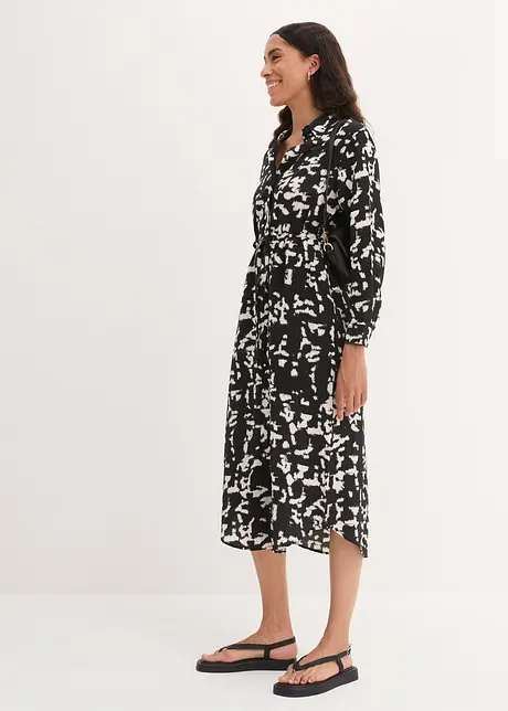 Oversized jurk met strikkoordjes, bonprix