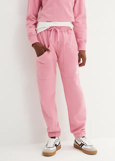 Meisjes cargo sweatpants van biologisch katoen, bonprix