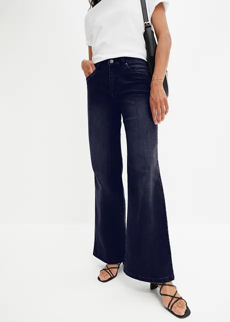 Wide leg jeans met mid waist, bonprix