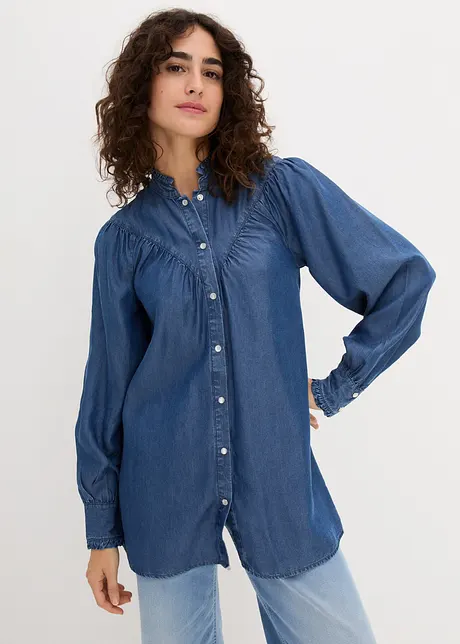 Lyocell blouse met plooitjes, bonprix