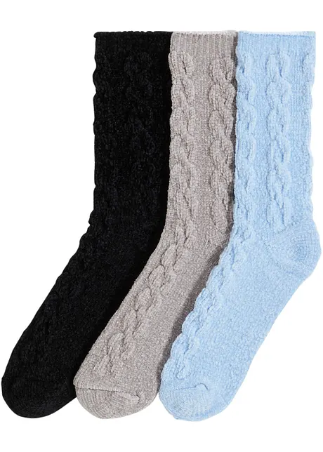 Huissokken met chenille (3 paar), bonprix