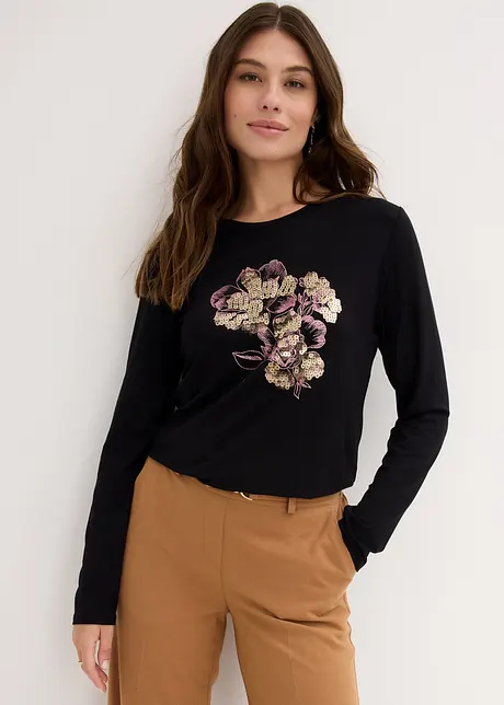 Longsleeve met pailletten, bonprix