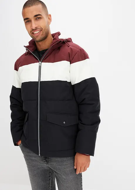 Colourblocking winterjas met capuchon, bonprix