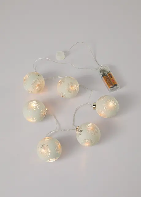 LED lichtslinger met 6 glazen kerstballen, bonprix