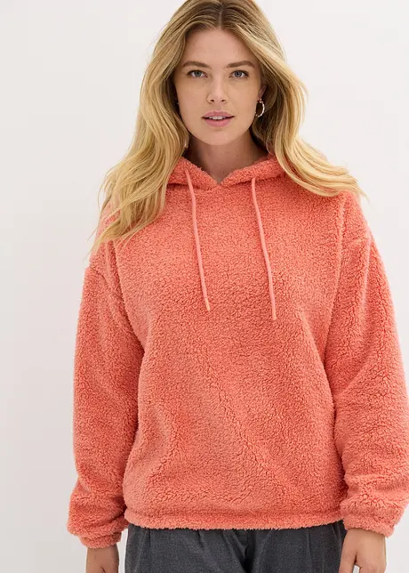 Fleece hoodie van teddy, bonprix
